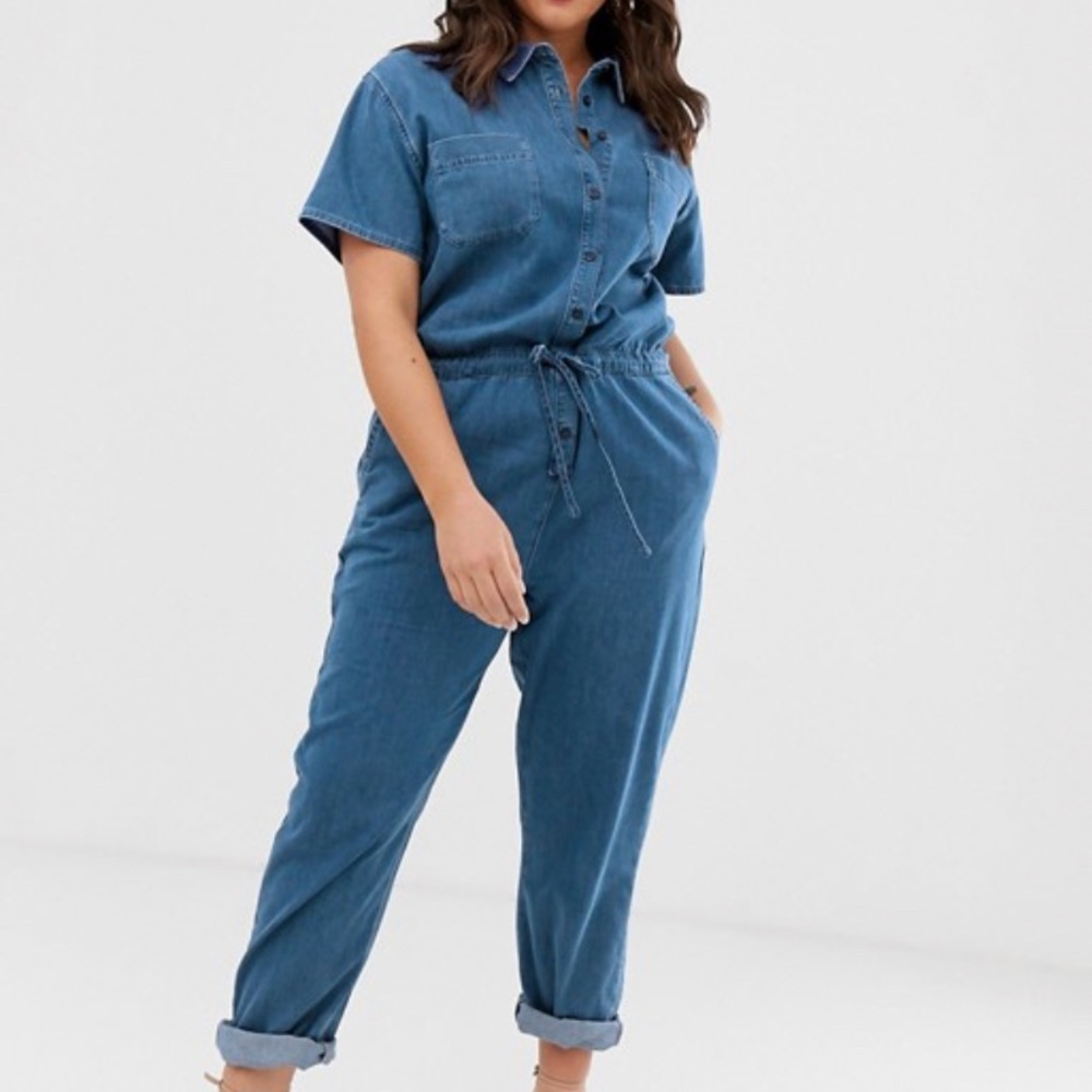 River Island Plus Size Denim Jumpsuit
